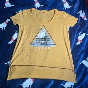 Women’s hi-low style t-shirt, Houston Texas logo
